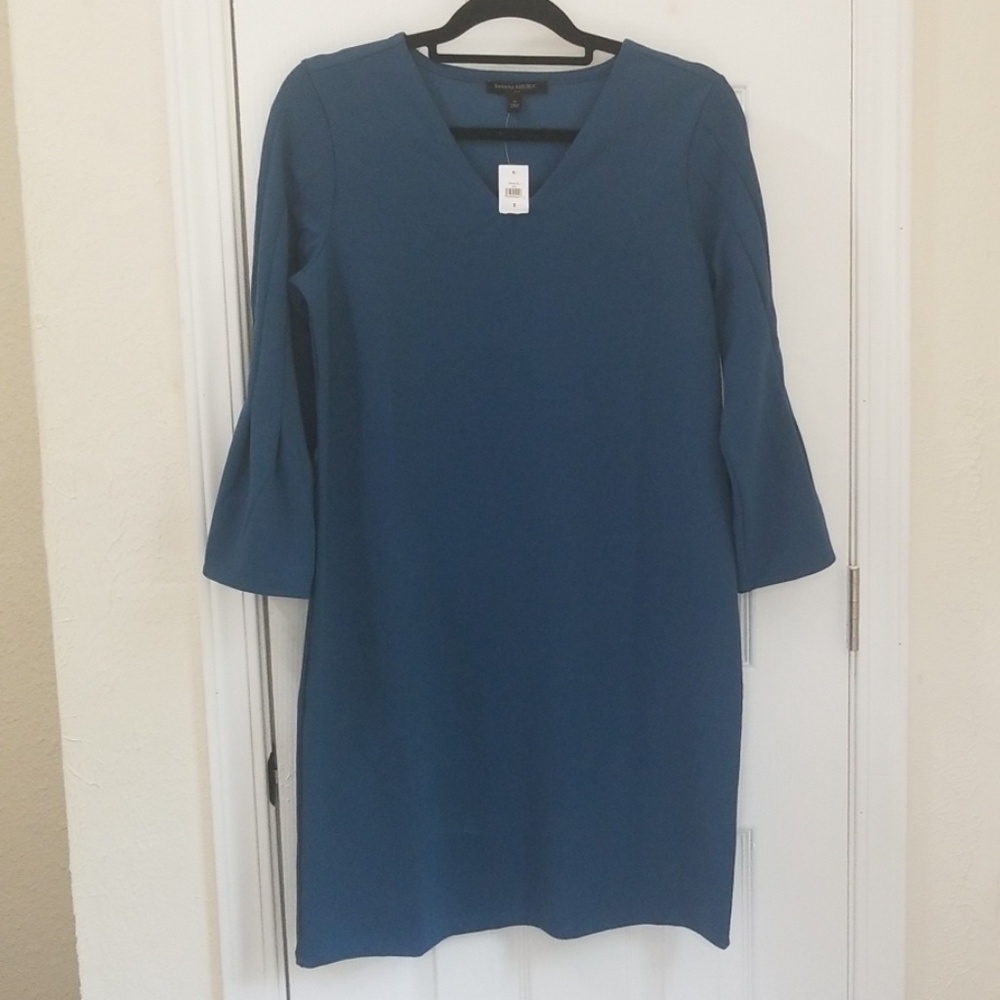 Dark Teal Bell Arm Dress